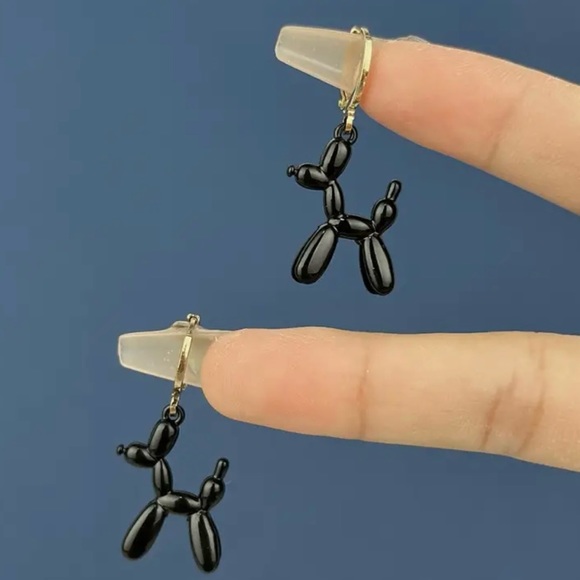 Balloon animal earrings black - Picture 1 of 1
